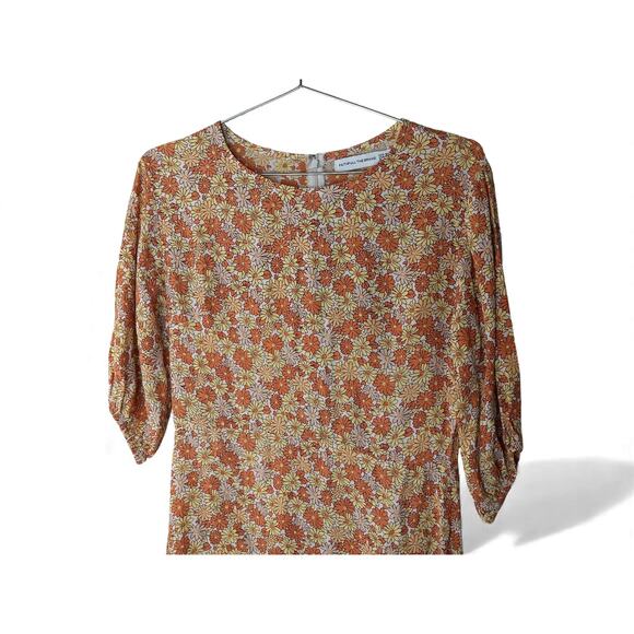 Faithfull the Brand Floral Mini Dress Puff Sleeve Boho Cottagecore M - Picture 6 of 14